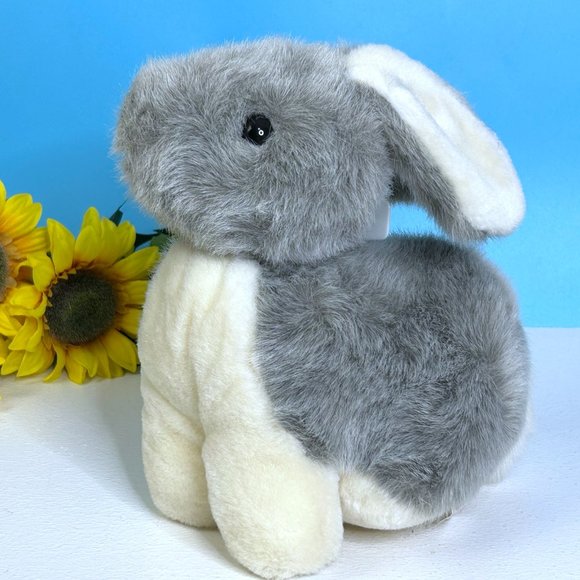 Vintage Walmart Gray Bunny Rabbit Easter SUPER SOFT‎ Plush Stuffed Animal Toy - Picture 2 of 4